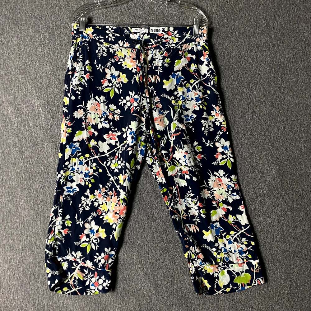 Equipment Femme Women's Size Small Silk Floral Print Belted Crop Pants